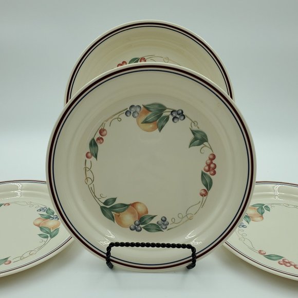 Corelle Abundance Lunch Plates Salad Plates 8.5" Fruit Berries Vines Leaves - Picture 1 of 7
